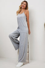 Load image into Gallery viewer, Black Loose Fit Side Pockets Spaghetti Strap Wide Leg Jumpsuit