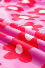 Load image into Gallery viewer, Pink Flower Print Short Sleeve Shirt Pajamas Set