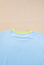 Load image into Gallery viewer, Sky Blue Color Block Detail Casual Two-piece Outfit