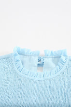 Load image into Gallery viewer, Green Tiered Sleeve Frilled Neck Dotted Top