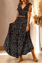 Load image into Gallery viewer, White Floral Ruffled Crop Top and Maxi Skirt Set