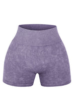 Load image into Gallery viewer, Red Seamless Ribbed Knit Butt Lifter Yoga Shorts