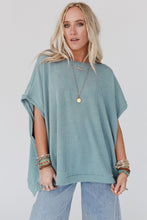 Load image into Gallery viewer, Apricot Ribbed Knit Batwing Sleeve Tunic Oversized T Shirt