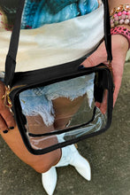 Load image into Gallery viewer, Black Clear PVC Leather Strap Crossbody Bag