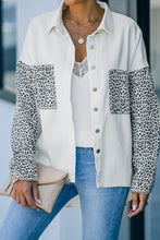 Load image into Gallery viewer, Black Contrast Leopard Denim Jacket