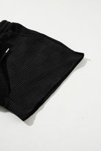 Load image into Gallery viewer, Black Textured Ruffled Sleeve Tee and Drawstring Shorts Set