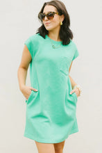 Load image into Gallery viewer, Mint Green Textured Cap Sleeve T Shirt Dress