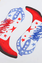 Load image into Gallery viewer, White American Flag Boots Pattern Graphic Tee