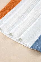 Load image into Gallery viewer, Light Blue Textured Color Block Loose Fit T Shirt