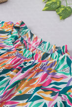 Load image into Gallery viewer, Rose Red Floral Print Ruffled Flutter Sleeve Blouse