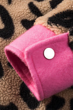 Load image into Gallery viewer, Black Contrast Trimmed Leopard Teddy Shacket