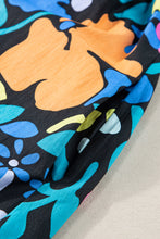 Load image into Gallery viewer, Blue Split Neck Collared Plus Floral Dress