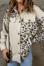 Load image into Gallery viewer, Apricot Leopard Print Detail Pocketed Corduroy Jacket
