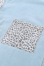 Load image into Gallery viewer, Black Contrast Leopard Denim Jacket