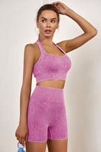 Load image into Gallery viewer, Red Seamless Ribbed Knit Butt Lifter Yoga Shorts