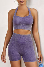 Load image into Gallery viewer, Red Seamless Ribbed Knit Butt Lifter Yoga Shorts