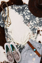 Load image into Gallery viewer, Gray America Slogan Tie Dye Print Short Sleeve T Shirt