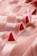 Load image into Gallery viewer, Pink Striped Print Buttoned Shirt and Drawstring Shorts Lounge Set