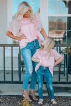 Load image into Gallery viewer, Apricot Flutter Sleeves Sheer Textured Babydoll Top