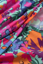 Load image into Gallery viewer, Blue Floral Print V Neck Wrap Split Maxi Dress