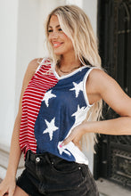 Load image into Gallery viewer, Red American Flag Stars and Stripes Tank Top