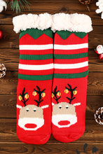 Load image into Gallery viewer, Fiery Red Christmas Cartoon Pattern Woolen Knit Socks