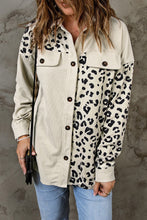 Load image into Gallery viewer, Apricot Leopard Print Detail Pocketed Corduroy Jacket