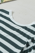 Load image into Gallery viewer, Sea Green Striped V Neck Ruffle Sleeve Top