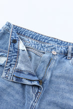 Load image into Gallery viewer, Sky Blue High Rise Crossover Waist Denim Shorts