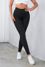 Load image into Gallery viewer, Black Criss Cross Tummy Control High Waist Leggings
