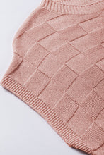 Load image into Gallery viewer, Dusty Pink Lattice Textured Knit Short Sleeve Sweater
