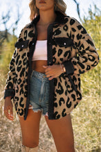 Load image into Gallery viewer, Black Contrast Trimmed Leopard Teddy Shacket