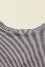 Load image into Gallery viewer, Light Grey Corded V Neck Chest Pocket Loose T-shirt