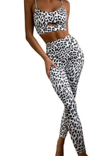 Load image into Gallery viewer, Leopard Cutout Cropped Cami High Waist Active Set