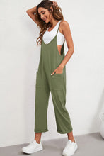 Load image into Gallery viewer, Black Pocketed Adjustable Spaghetti Strap Straight Leg Jumpsuit