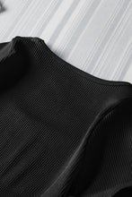 Load image into Gallery viewer, Black Ribbed Square Neck Short Sleeve Athleisure Romper