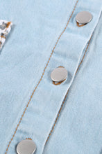 Load image into Gallery viewer, Black Contrast Leopard Denim Jacket