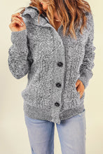 Load image into Gallery viewer, Dark Gray Long Sleeve Button-up Hooded Cardigans