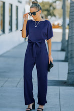 Load image into Gallery viewer, Red Belted Wide Leg Jumpsuit
