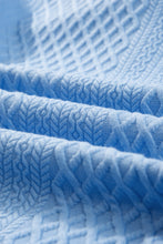 Load image into Gallery viewer, Light Blue Textured Puff Sleeve Ruffled V Neck Shift Mini Dress