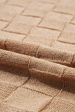 Load image into Gallery viewer, Smoke Gray Lattice Textured Knit Short Sleeve Sweater