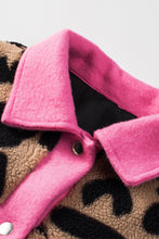 Load image into Gallery viewer, Black Contrast Trimmed Leopard Teddy Shacket