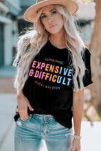Load image into Gallery viewer, Black EXPENSIVE&DIFFICULT Graphic Tee