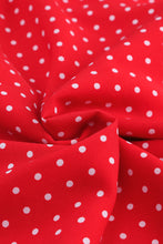 Load image into Gallery viewer, Red Polka Dot V Neck Ruffle Sleeve Dress