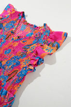 Load image into Gallery viewer, Red Floral Print Ruffled Sleeveless Plus Size Long Dress