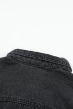 Load image into Gallery viewer, Black Ripped Denim Jacket