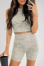 Load image into Gallery viewer, Apricot Active Leopard Tank and High Waist Shorts Set