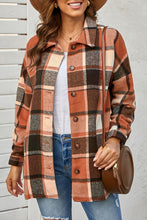 Load image into Gallery viewer, Rose Plaid Print Buttoned Shirt Jacket