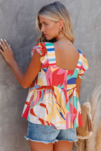 Load image into Gallery viewer, Multicolor Bohemian Abstract Print Tie Straps Maxi Dress