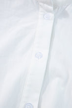 Load image into Gallery viewer, White Colorblock Rickrack Trim Short Sleeve Drawstring Waist Long Dress